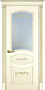 Товар Межкомнатная дверь Смальта 05 Слоновая кость ral 1013патина золото