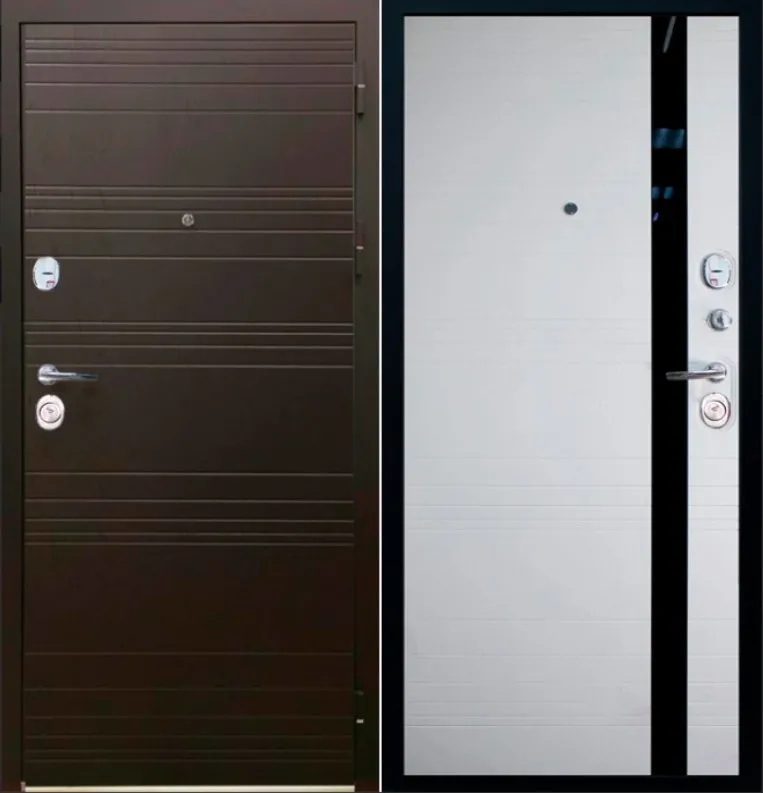 Дверь Верда SD-Prof Фортуна Горький шоколад/ Дуб белый черный лакобель DIS006927