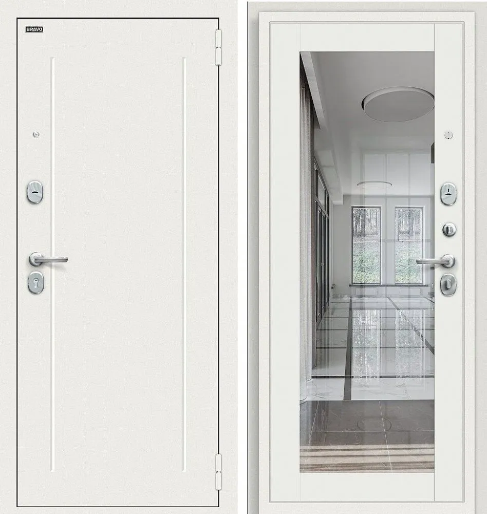 Дверь Браво Флэш Kale Шагрень белая/Off-white DIS006636